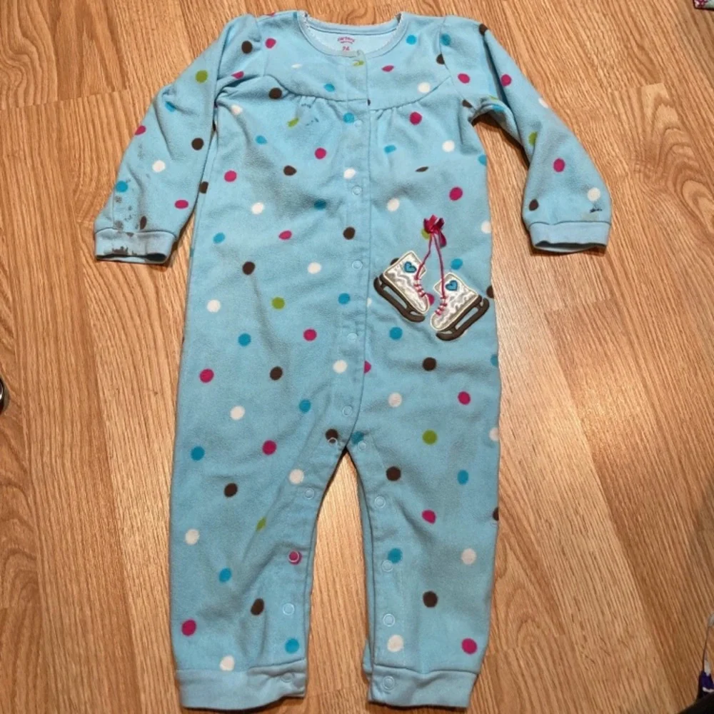 Carters fleece one piece‎ outfit ice skate 24 months